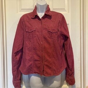 Ladies Vintage Periscope Corduroy Pearl Snap Shirt